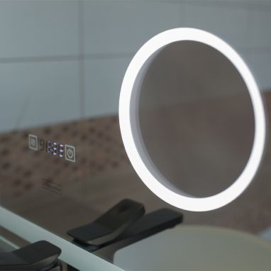 ASIGNATURA Зеркало с подогревом, LED подсветкой, косметическим зеркалом и часами Intense 65421800